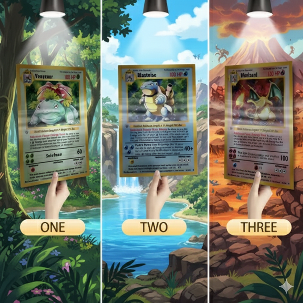 3D Pokémon Poster🔥Charizard, Blastoise💧and Venusaur 🌿